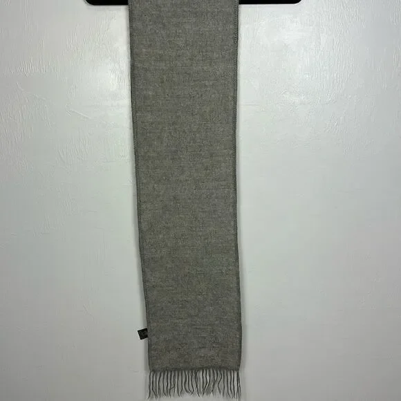 Lanart Collection Baby Alpaca Fringe Trim Gray Scarf - Picture 1 of 6
